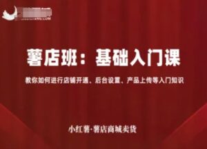 小红薯薯店商城卖货，基础入门课，教你如何进行店铺开通、后台设置、产品上传等入门知识-联创在线