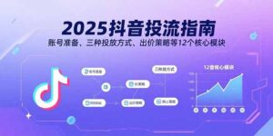 2025抖音投流指南,账号准备、三种投放方式、出价策略等12个核心模块-联创在线