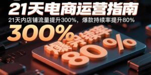 21天电商运营指南:21天内店铺流量提升300%,爆款持续率提升80%-联创在线
