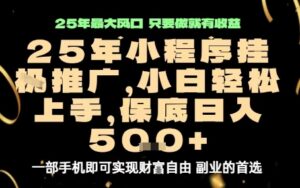 微信小程序挂G推广,解放双手,保底日入5张【揭秘】-联创在线