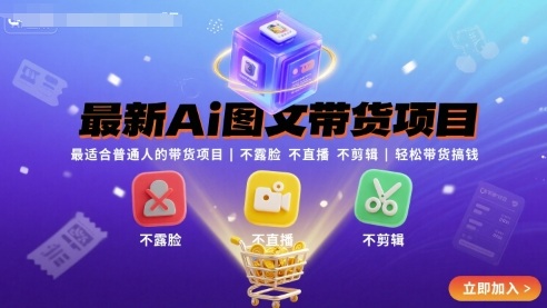 最新Ai图文带货项目，最适合普通人的带货项目，不露脸 不直播 不剪辑就可以轻松带货搞钱(完结)-联创在线