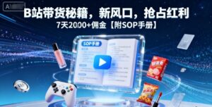 B站带货秘籍，新风口，抢占红利，7天2k+佣金【附SOP手册】-联创在线