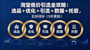 淘宝低价引流全攻略：选品＋优化＋引流＋数据＋托管，五环闭环(9月更新-联创在线