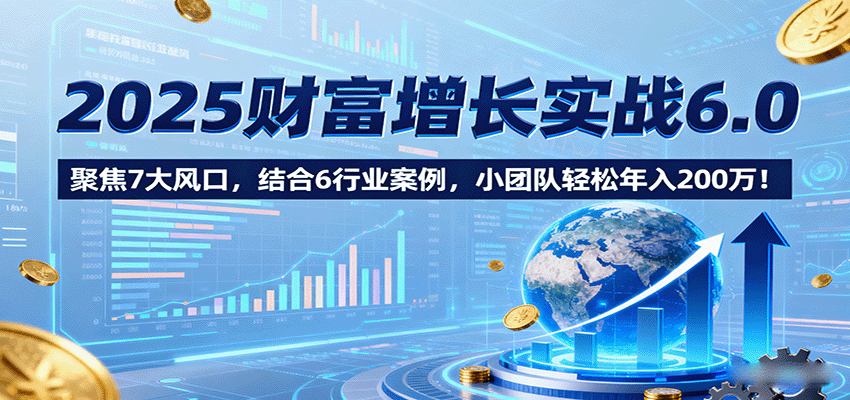 2025财富增长实战6.0，聚焦7大风口，结合6行业案例，小团队轻松年入200万！-联创在线