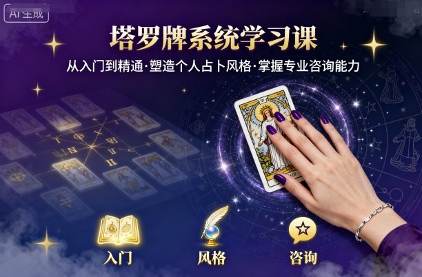 塔罗牌系统学习课，助你从入门到精通，塑造个人占卜风格，掌握专业咨询能力-联创在线