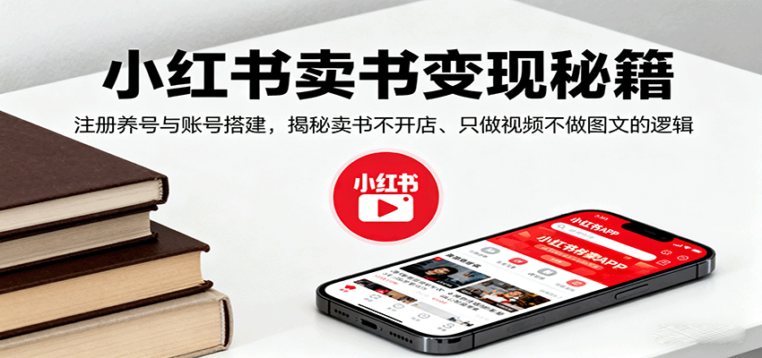 小红书卖书变现秘籍,注册养号与账号搭建,揭秘卖书不开店、只做视频不做图文的逻辑-联创在线