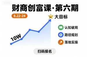 财商创富课第六期8月22-24号，如何从10W起步，一步步实现大目标-联创在线