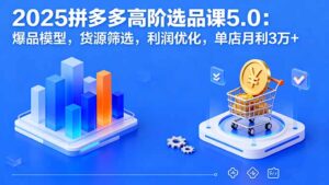 2025拼多多高阶选品课5.0：爆品模型，货源筛选，利润优化，单店月利3万+-联创在线