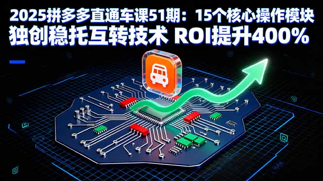 2025拼多多直通车课51期：15个核心操作模块 独创稳托互转技术 ROI提升400%-联创在线