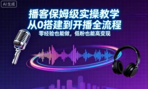 播客保姆级实操教学,从0搭建到开播全流程,零经验也能做,低粉也能高变现-联创在线