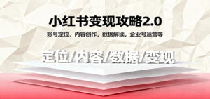 小红书变现攻略2.0:账号定位、内容创作,数据解读,企业号运营等-联创在线