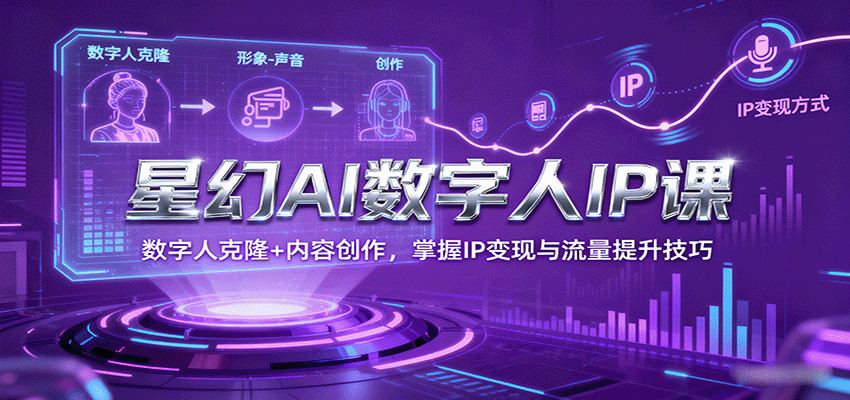 星幻AI数字人IP课，数字人克隆+内容创作，掌握IP变现与流量提升技巧-联创在线