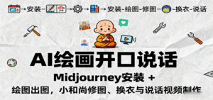 AI绘画开口说话,Midjourney安装 + 绘图出图,小和尚修图、换衣与说话视频制作-联创在线
