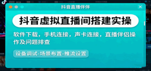 抖音虚拟直播间搭建实操、软件下载，手机连接，声卡连接，直播伴侣操作及问题排查-联创在线