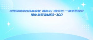 （16169期）零撸阅读平台获取收益，最新无门槛平台，一部手机即可操作 单日收益50-300-联创在线
