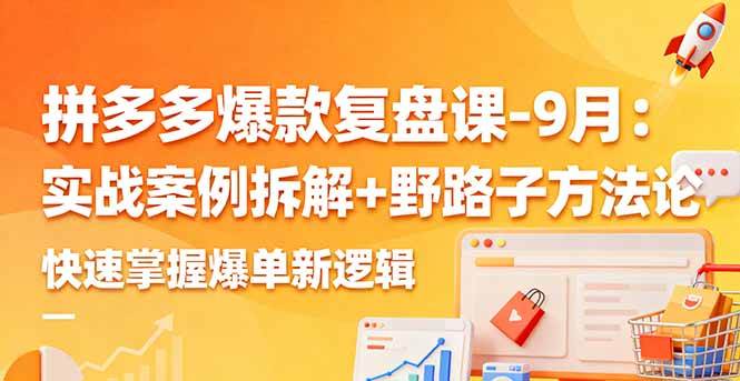 （16176期）拼多多爆款复盘课-9月：实战案例拆解+野路子方法论，快速掌握爆单新逻辑-联创在线