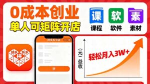 拼多多虚拟电商,0成本,单人可矩阵开店,轻松月入3W+-联创在线