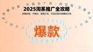 2025淘系推广全攻略，店铺诊断、万相台、智能计划，打造日销万级爆款计划-联创在线