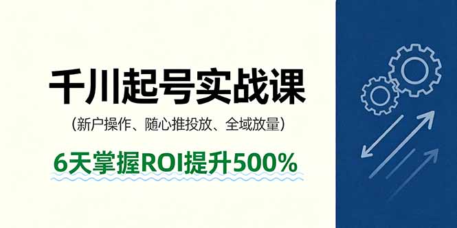 抖音千川起号实战课，新户操作,随心推投放,全域放量，6天掌握ROI提升500%-联创在线