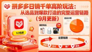 拼多多日销千单高阶玩法：从选品到爆款打造的完整运营链路(9月更新-联创在线