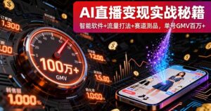 AI直播变现实战9月线下课:智能软件+流量打法+赛道测品,单号GMV百万+-联创在线
