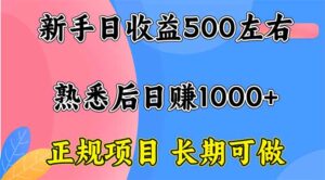 新手日收益500+ 正规项目 长期可做-联创在线