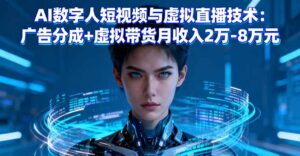 AI数字人短视频与虚拟直播技术：广告分成+虚拟带货月收入2万-8万元-联创在线