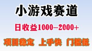 最新小游戏赛道，日收益1k-2k+，项目稳定上手快门槛低，在家就可以自己创业【揭秘】-联创在线