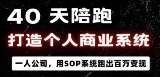40天陪跑打造个人商业系统，一人公司，用SOP系统跑出百W变现-联创在线