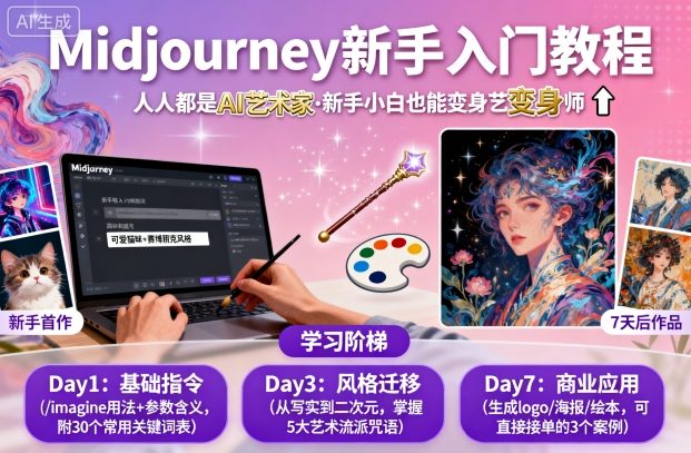 midjourney新手入门教程：人人都是AI艺术家，新手小白也能变身艺术大师-联创在线