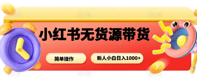 小红书无货源带货项目，简单无脑，新人小白日入多张-联创在线