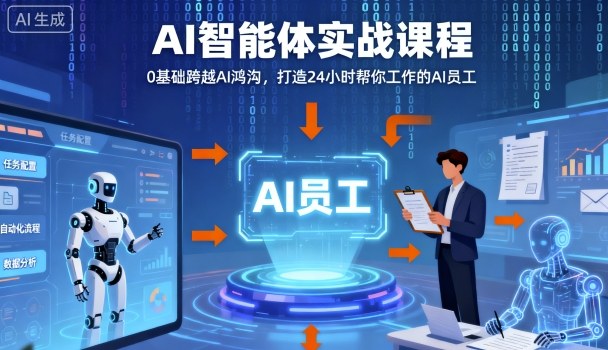 Ai智能体实战课程，0基础跨越Ai鸿沟，打造24小时帮你工作的Ai员工，打破常规，以实战定义Ai-联创在线