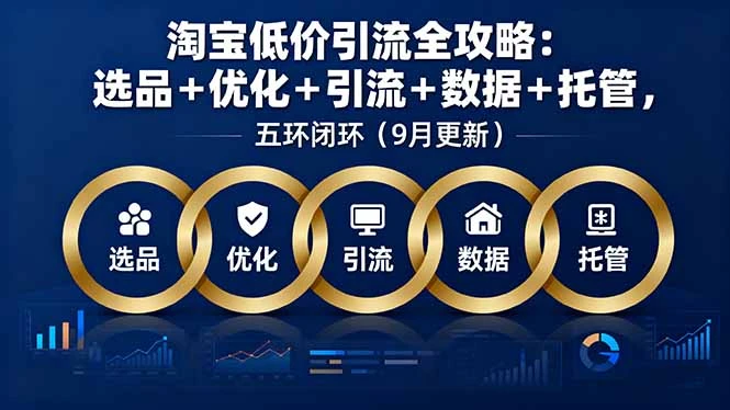 【精】淘宝低价引流全攻略：选品＋优化＋引流＋数据＋托管，五环闭环(9月更新-联创在线