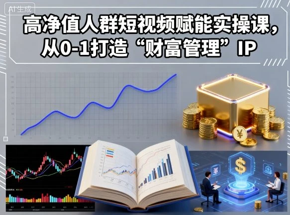 【精】高净值人群短视频赋能实操课，从0-1打造“财富管理”IP-联创在线