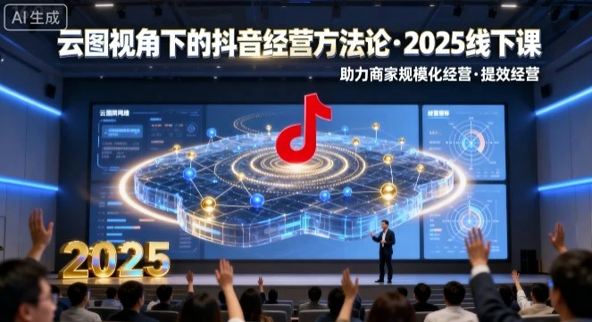 【精】云图视角下的抖音经营方法论，2025线下课，助力商家规模化经营，提效经营(录音+字幕)-联创在线