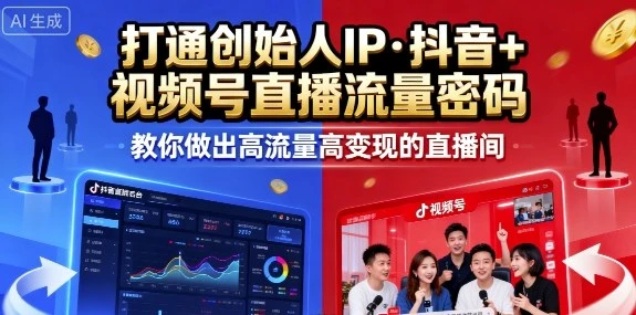 【精】25年直播9-10两期线下课，打通创始人IP，抖音+视频号直播流量密码，教你做出高流量高变现的直播间-联创在线