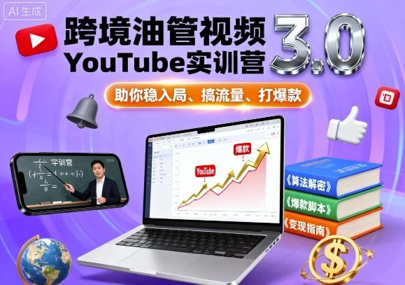 【精】跨境油管视频YouTube实训营3.0，助你稳入局、搞流量、打爆款-联创在线