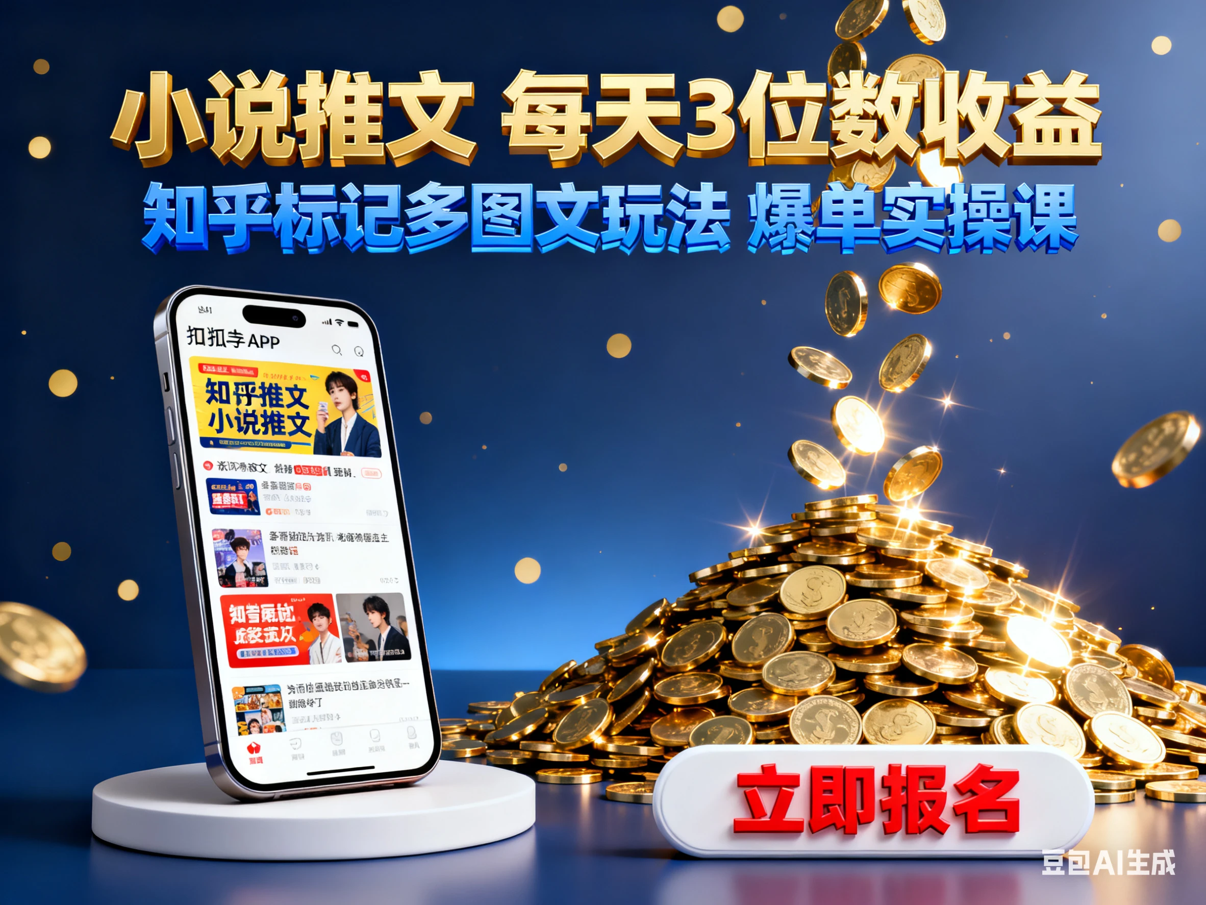 小说推文 每天3位数收益 知乎标记多图文玩法 爆单实操课-联创在线