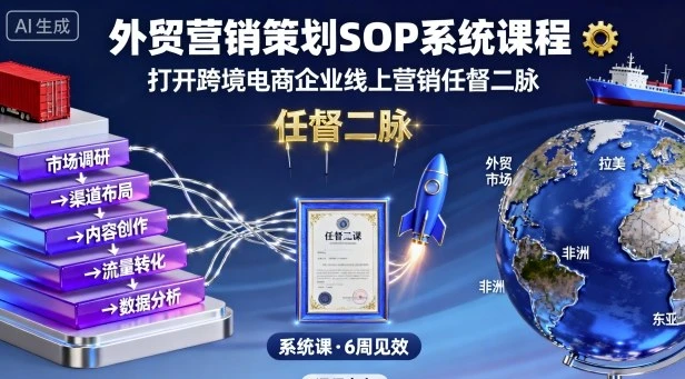 【精】外贸营销策划SOP系统课程，打开跨境电商企业线上营销任督二脉-联创在线