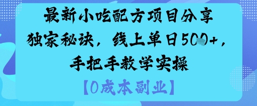 最新小吃配方项目分享独家秘诀，线上单日5张，手把手教学实操-联创在线