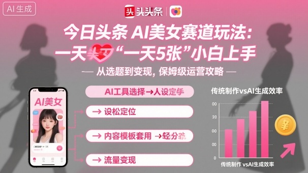 今日头条AI美女赛道玩法，一天轻松5张，小白轻松上手-联创在线