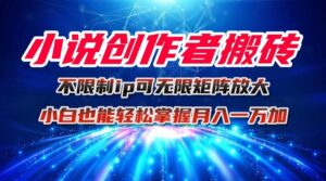 小说创作者搬砖玩法，不限制IP简单无脑 可矩阵无限放大小白也能实现轻…-联创在线