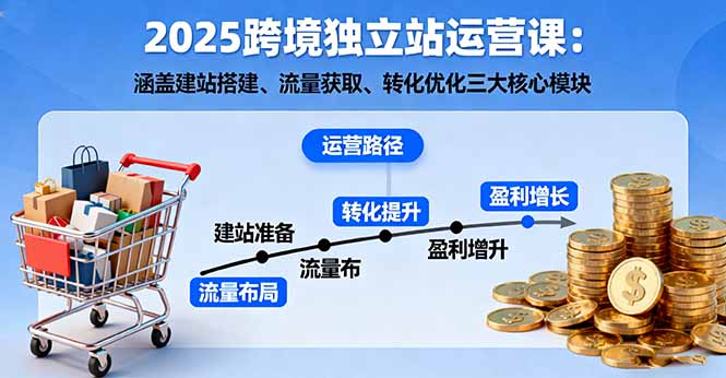 2025跨境独立站运营课：涵盖建站搭建、流量获取、转化优化三大核心模块-联创在线