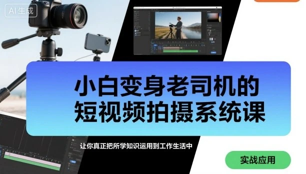 【精】小白变身老司机的短视频拍摄系统课，让你真正把所学知识运用到工作生活中-联创在线