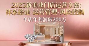 2025新美业门店运营全案：体系搭建-运营管理-风险控制，单店年利润破200万-联创在线