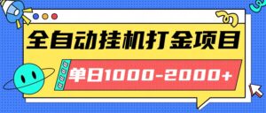 最新全自动挂机玩法长期稳定单日收益1000-2000-联创在线