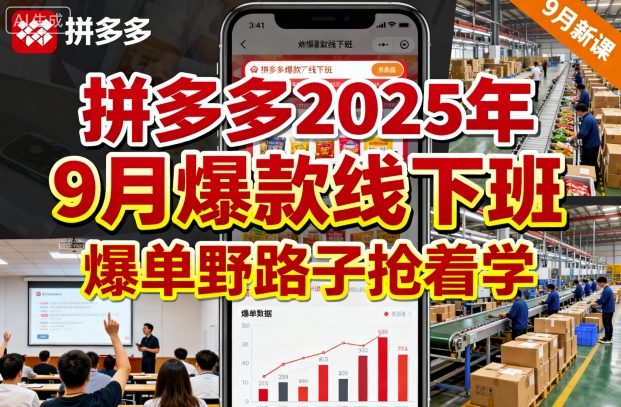 【精】拼多多2025年9月爆款线下班,爆单野路子抢着学-联创在线