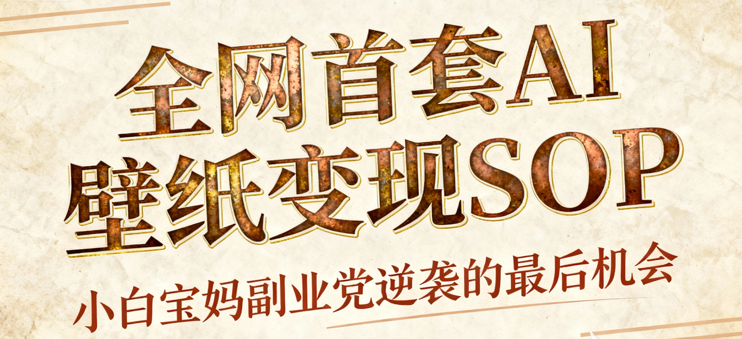 【精】AI+国潮+招财+壁纸  AI+新玩法轻松创作，每天三分钟，矩阵十个号 日入1000+ 超过主业N倍-联创在线