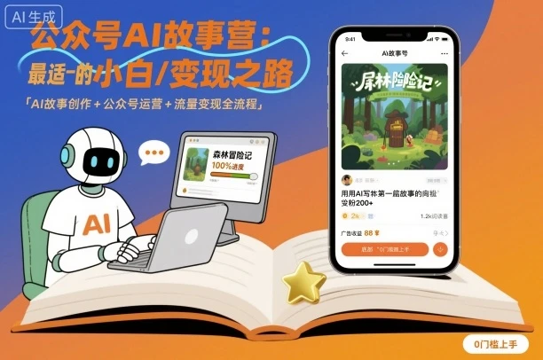 【精】公众号ai故事营，最适合小白的自媒体变现之路-联创在线