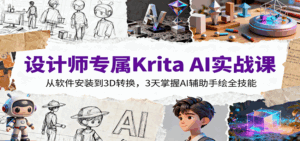 设计师专属Krita AI实战课：从软件安装到3D转换，3天掌握AI辅助手绘全技能-联创在线